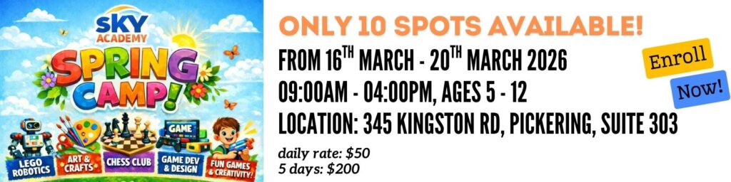 from 16th march 20th march 2026 0900am 0400pm ages 5 12